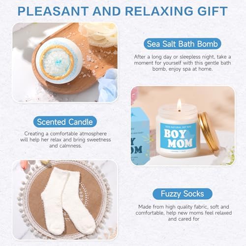 New Mom Care Package After Baby, New Mom Gifts & Baby Boy Gifts Essentials, After Birth Postpartum Gift for Expecting Moms, First Time Mothers Day Birthday Gift for Boy Mom - Image 6