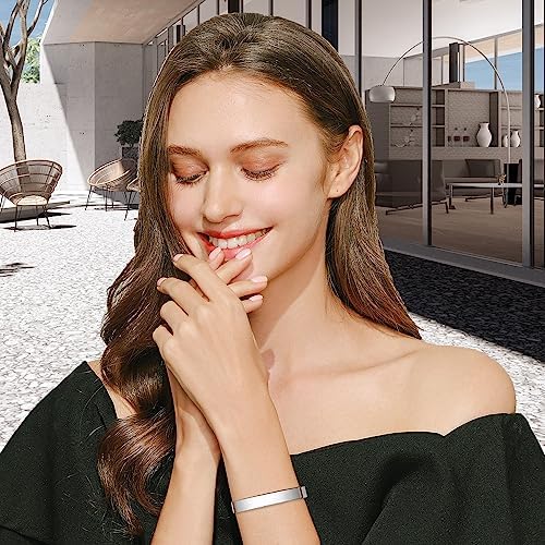 TONY & SANDY Inspirational Bracelets for Women Teen Girls Personalized Gifts for Daughter Granddaughter Mom Sister Friends Stainless Steel Engraved Cuff Birthday Easter Christmas - Image 5