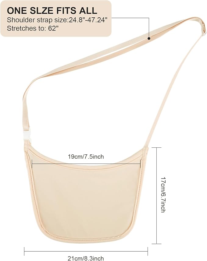 Hidden Wallet Travel Hidden Wallet Under Clothes Undergarment Crossbody Secert Body Pouch for Passport Money & Valuables(Fleshcolor)