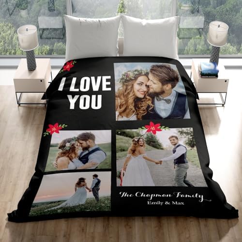 inkArts Custom Blankets with Photos, Personalized Photo Blankets Using My Own Photos, Customized Blanket with Pictures, Personalized Gifts for Women Men Baby Child - Image 2