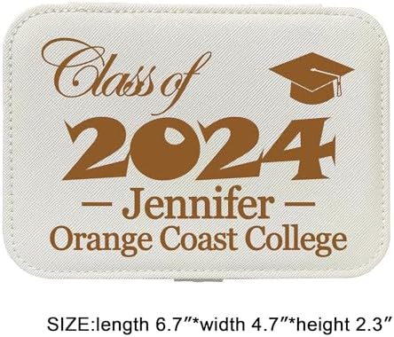 Personalized Graduation Gifts for Her - Custom Jewelry Box w/ Name & Grad Year, 2024 High School College Graduation Gifts for Women Girls - Customized Jewelry Travel Case for Friends Daughter - Image 2