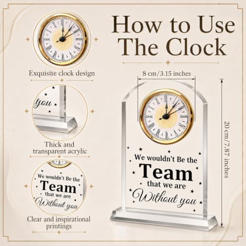 Landical Team Appreciation Gifts Acrylic Clock Thank You Gift for Coworker - Image 2