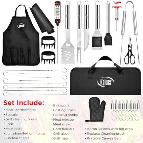 Kaluns BBQ Accessories, Complete Grill Set Grilling Gifts, 40 Pcs Premium Heavy Duty Stainless Steel Barbecue Grill Accessories for Outdoor Grill, Gifts for Dad - Image 3