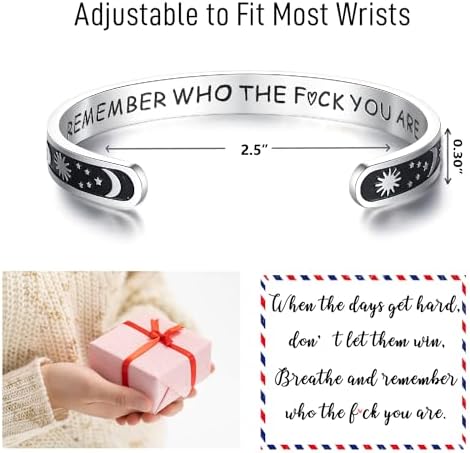 TONY & SANDY Inspirational Bracelets for Women Teen Girls Personalized Gifts for Daughter Granddaughter Mom Sister Friends Stainless Steel Engraved Cuff Birthday Easter Christmas - Image 4