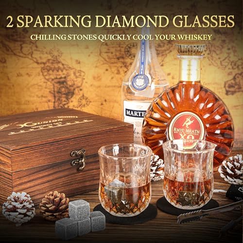 Xgunion Whiskey Stones Gift Set with 2 Glasses Stones & Coasters - Image 7