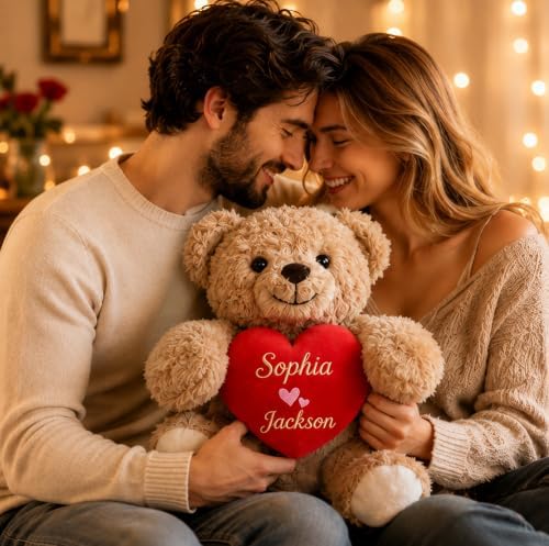Personalized Teddy Bear for Girlfriend, Custom Stuffed Animal with Name - Image 2