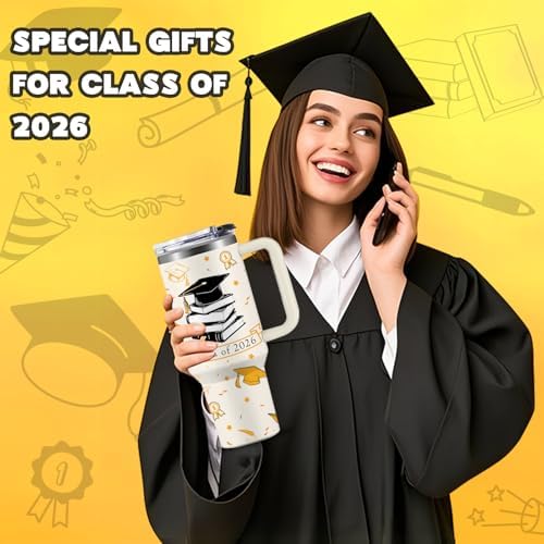 2026 Graduation Gifts for Her, Him - Class of 2026 Tumbler 40oz - Congrats Grad Gift for Class of 2026 - Masters Degree, PHD, High School Senior, College Graduation Gifts for Graduate Students - Image 2
