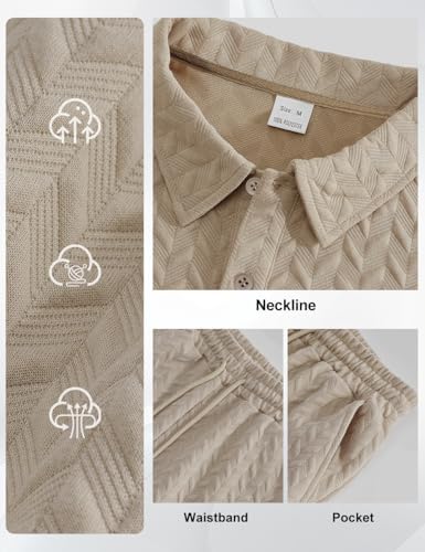 Men's 2 Pieces Outfits Casual Polo Shirt and Shorts Set Collar Athletic Jogging Summer Tracksuit - Image 6