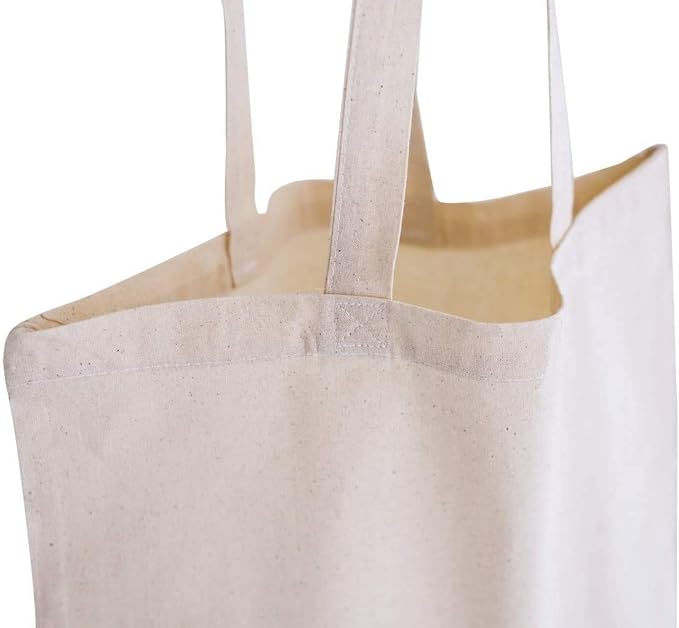 TBF Set of 25 (twenty five) Natural Cotton Canvas Tote Bags! Blank Art Craft Supply Book Print Bulk Lot Blank goods