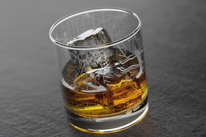 Well Told Engraved Washington DC Map Rocks Glass, Old Fashioned Whiskey Glass (11 oz, Clear) Etched Whiskey Glass, Gifts For Whiskey Lovers