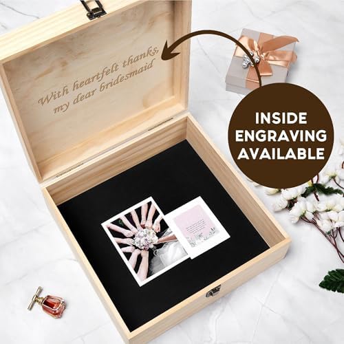 Personalized Floral Monogram Box, Engraved Bridesmaid & Maid of Honor Gift - Image 5