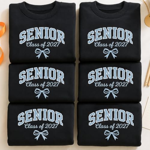 Love Signal Custom Embroidered Senior 2027 Sweatshirt, Personalized Class of 2027 Sweatshirt, Graduation Hoodie for Him Her - Image 5