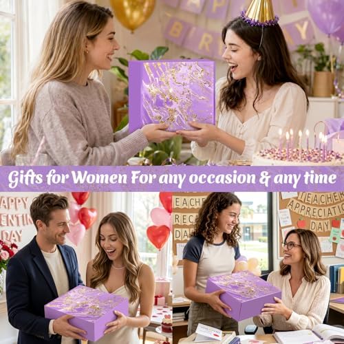 Birthday Gifts for Women, Gift Baskets Set for Mom, Wife, Her, Friend, Teacher, Nurses, Coworker, Self Care Spa Relaxation Baskets Set, Thank You Gift for Women Purple - Image 6