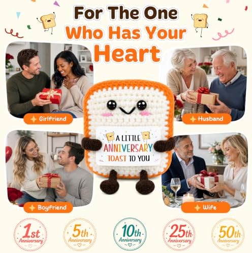 OASSIE Anniversary Wedding Gifts for Women Men - Positive Crochet Toast - Image 6