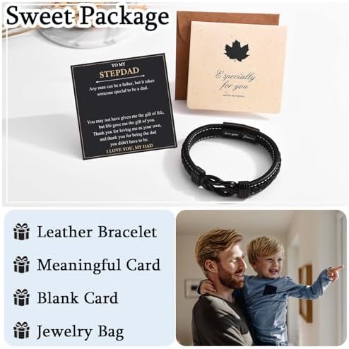 Love You Forever Infinity Leather Bracelet Gifts for Men Him Teen Boys - Image 5