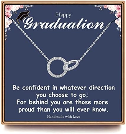 2026 Graduation Gifts for Her - Class of 2026 White Gold Plated Graduation Necklace, College School Graduation Necklace Gifts for Her Women by PAERAPAK