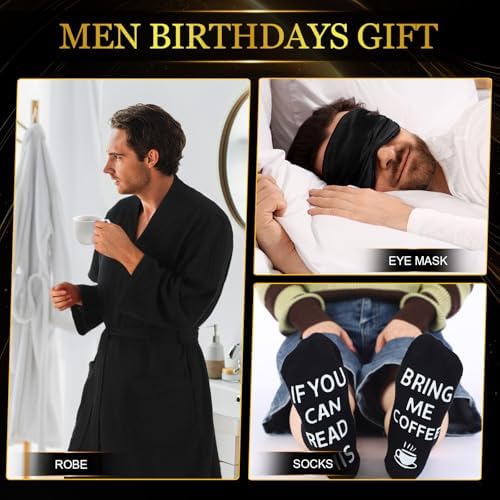 13 Pcs Birthday Gifts Baskets for Men Gifts Set for Christmas, Black - Image 5