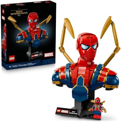 LEGO Marvel Iron Spider-Man Bust Collectible - Building Kit for Adults, Ages 18+ - Includes Iron Spider-Man Minifigure - Collectible Model for Super Hero Fans - Gift for Men and Women - 76326 by Unknown
