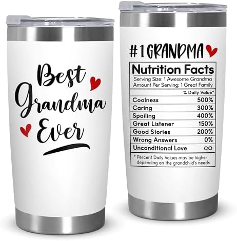 TEEZWONDER Grandma Gifts from Grandkids - 20 oz Stainless Steel Tumbler by Teezwonder