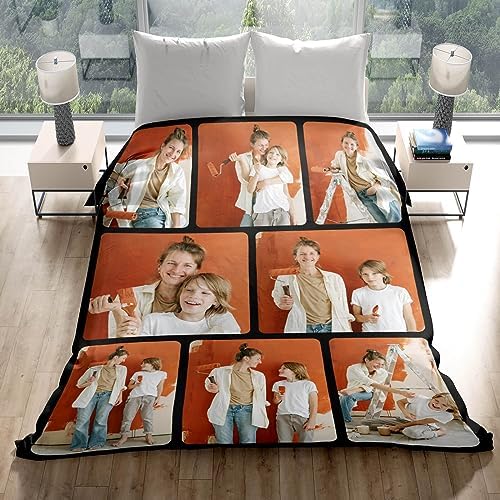 inkArts Custom Blankets with Photos for Family, Personalized Picture Blanket, Customized Blankets with Picture as Gifts for Chrimstas Birthday Mothers Day Fathers Day - Image 3