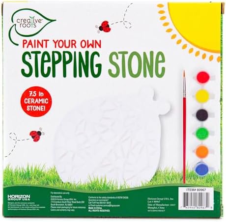 Creative Roots Mosaic Ladybug Stone, Includes 7-Inch Ceramic Stepping Stone & 6 Vibrant Paints, DIY Garden Stepping Stone Kit for Kids Ages 6+ - Image 6