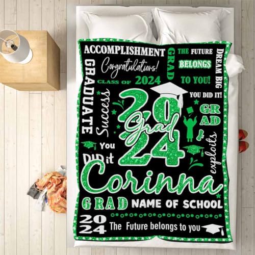 Class of 2024 Graduation Gifts Custom Blankets with Photos College Graduation Gifts for Her, Graduation Gifts for Best Friends, Personalized Blankets Senior Graduation Gifts 80x60inch - Image 5