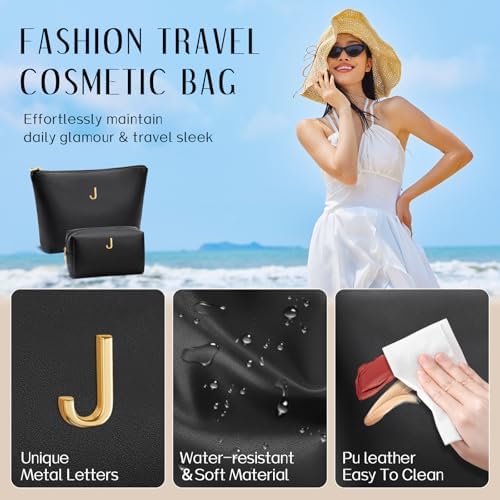 Gifts for Women Girls Personalized Initial Travel Makeup Bag - Image 3