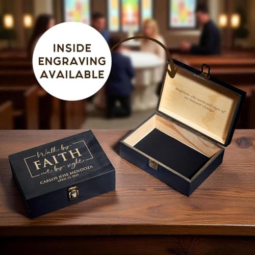 Personalized Baptism Keepsake Box, Christening & First Communion Gift - Image 4