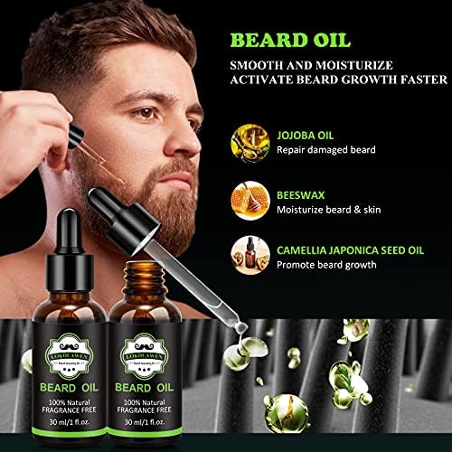 Beard Kit for Men Fathers Day Dad Gifts with Beard Wash, Beard Conditioner, Beard Oil, Beard Balm, Brush, Comb, Scissors, Storage Bag, Gifts for Men Dad Husband Boyfriend - Image 4