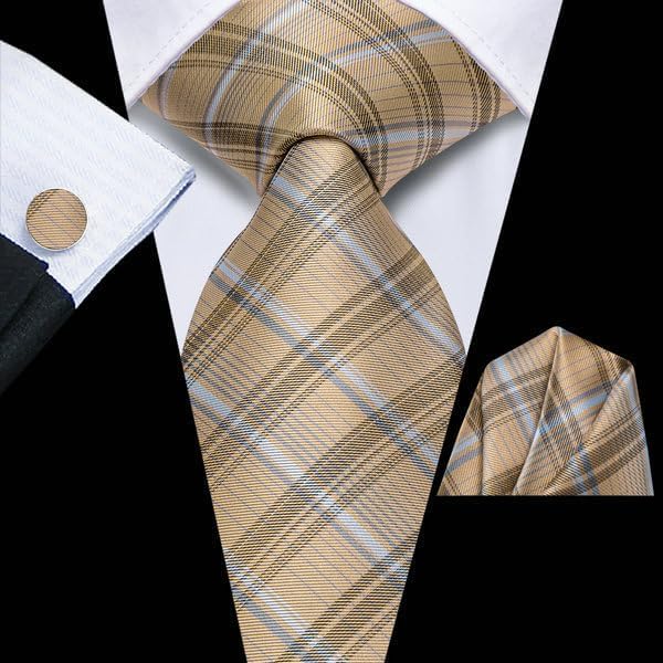 Hi-Tie Lot 5 Pcs Gift Box Mens Tie Set Necktie with Pocket Square Cufflinks Silk Neck Tie Collection - Image 5