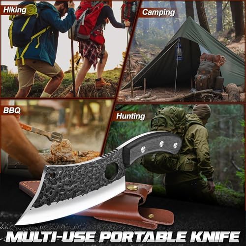 ROCOCO Meat Cleaver Butcher Knife - Full Tang Knife & Sheath Gift Idea Men - Image 2