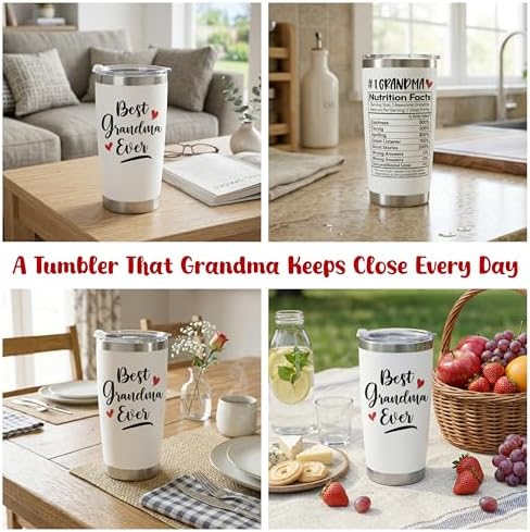 TEEZWONDER Grandma Gifts from Grandkids - 20 oz Stainless Steel Tumbler - Image 6