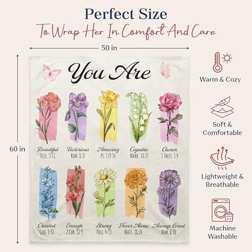 WRAPIX Christian Gifts for Women Faith - Soft Fleece Throw Blanket 50x60 in - Image 4