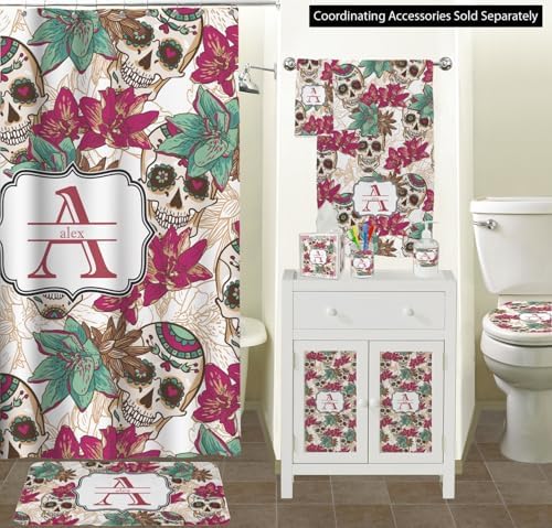 Personalized Sugar Skulls & Flowers Waste Basket - Single Sided (Black) - Image 3