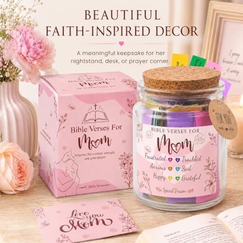 Bible Verse Jar for Mom – 92 Color-Coded Bible Verse, Birthday Gifts for Mom, Christian Gifts For Mom - Image 6