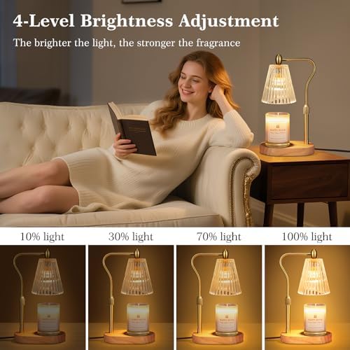 Imenlox Candle Warmer Lamp, with Timer & Dimmer, Adjustable Height, Christmas Birthday Mothers Day Gifts for Women Mom Her, House Warming New Home Thanksgiving Décor (Amber) - Image 4