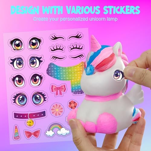 Paint Your Own Unicorn Lamp Kit, Crafts for Kids Ages 6-12, Gifts for Girls - Image 4
