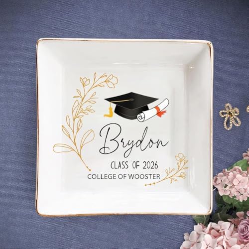 IZI POD Personalized Graduation Gifts for Her, Graduation Jewelry Dish, A Sweet Ending to a New Beginning, Gradua Senior Class of 2026, Gifts for Her, Women, Best Friends /4 by IZIPOD