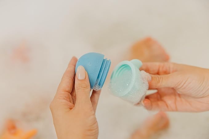 Copper Pearl 3-Piece Squirtie Bath Toy Set: Mix-and-Match Water Squirters, Safe Silicone Floating Bath Toys for Babies and Toddlers, Enhances Fine Motor Skills, Easy Clean, Ages 9m+