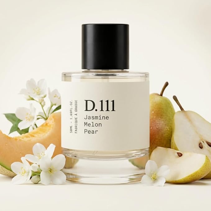 – D.111 – Eau de Parfum Inspired by D. J'ad.ore, Made in Grasse (France), Long-Lasting Perfume for Women, Jasmine & Pear, Vegan, Clean Ingredients, Fragrance – Spray 50 ml | 1.7 fl. oz.