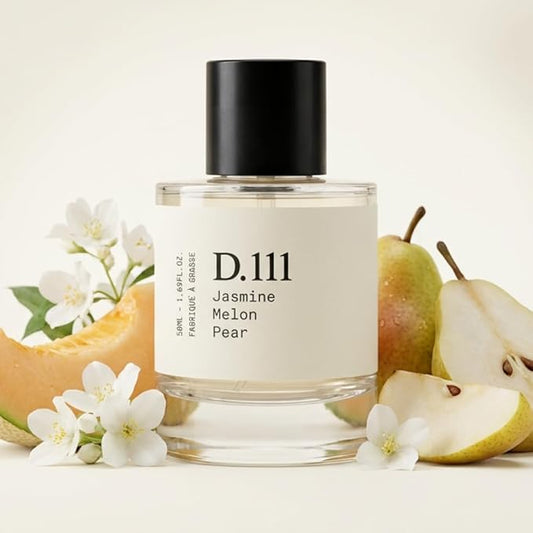 – D.111 – Eau de Parfum Inspired by D. J'ad.ore, Made in Grasse (France), Long-Lasting Perfume for Women, Jasmine & Pear, Vegan, Clean Ingredients, Fragrance – Spray 50 ml | 1.7 fl. oz.