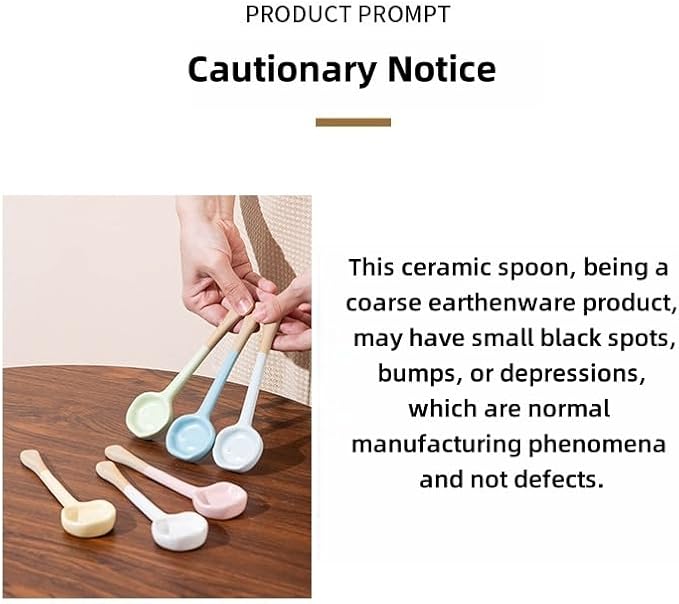 6-PCS set - Ceramic Vintage Afternoon Tea, Coffee Whisk, 6-color handmade coffee spoon set, long-handled household spoons, mini spoons for desserts, teaspoons, 5.9 * 1.5in (15 * 4cm))