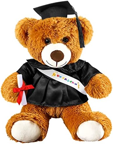Foilswirl Graduation Bear 2026 with Gown Cap Tassel Graduation Stuffed Animal Plush Bear Toy for Class of 2026 Prek Preschool Kindergarten High School College Graduate Gift (14”h, Black) by Foilswirl