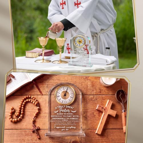 Landical Pastor Appreciation Gift for Men Acrylic Clock Pastor Christian - Image 6