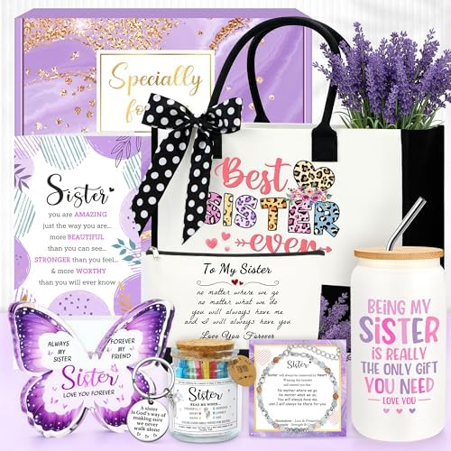 Sisters Gifts from Sister Birthday Gifts for Sisters Adult Funny Gift Ideas for Best Sister Ever Meaningful Gift Set for Siblings Cool Little Sis Present for Women Older Younger Sis Who Has Everything by CHESACE