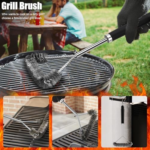 RINPIR 31Pcs Stainless Steel BBQ Grill Accessories & Tools Set, Black - Image 2
