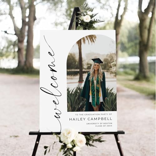 Personalized Graduation Party Welcome Sign with Photo, Minimal Grad Sign, Graduation Decorations Party, Class of 2026 Welcome Poster, Senior Party Sign, Graduation Celebration Sign#07 - Image 3