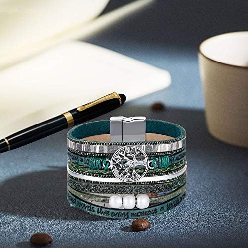 Desimtion Leather Wrap Bracelets for Women, Hidden Inspirational Message - Image 4