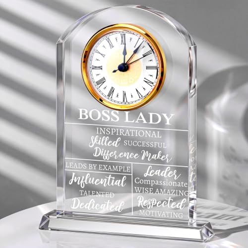 Landical Lady Boss Gifts Acrylic Boss Clock Gifts for Leader Women Female by Landical