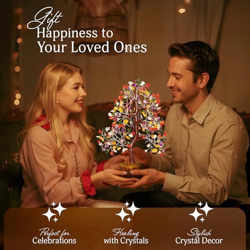 YATSKIA Mix Chakra Crystal Tree | Gemstone Tree | Healing Crystals Gift | Chakra Tree of Life | Crystals and Gemstones | Birthday Gifts for Women | 10 Inch 300 Beads - Image 5